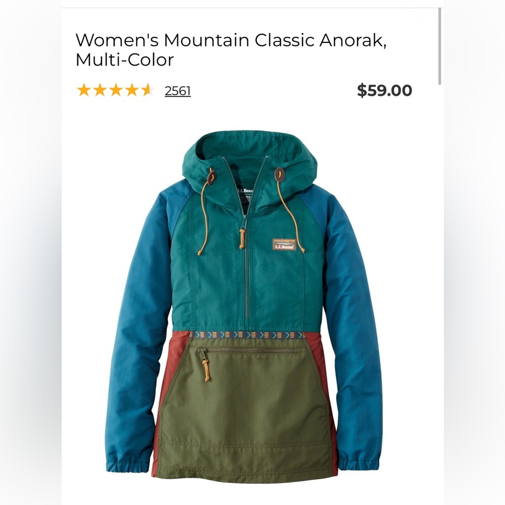 LL Bean Mountain Anorak